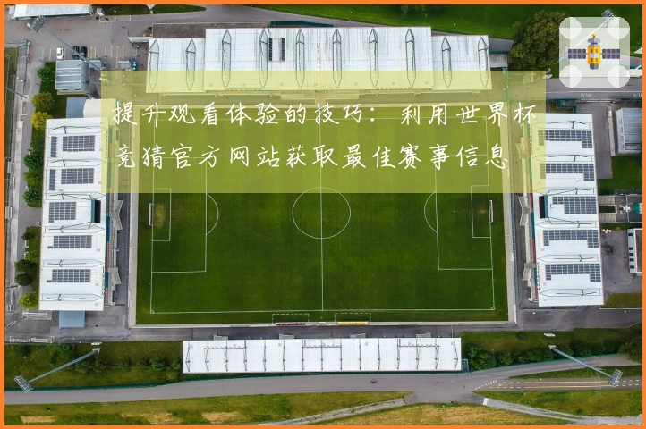 提升观看体验的技巧：利用世界杯竞猜官方网站获取最佳赛事信息